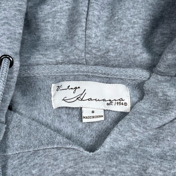 Vintage Havana | Heather Gray With Patchwork Cropped Hoodie - Picture 6 of 8
